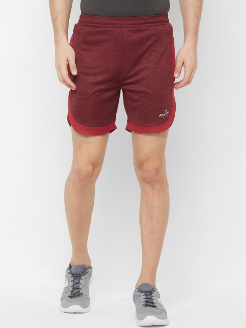 

FiTZ Men Maroon Solid Regular Fit Sports Shorts