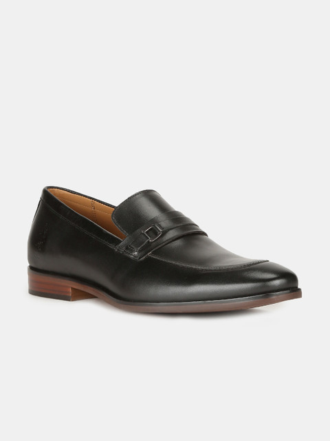 

U.S. Polo Assn. Men Black Solid Leather Formal Slip-Ons