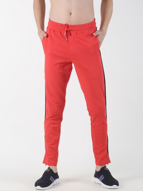 

Blue Saint Men Red & Black Solid Slim Fit Track Pants
