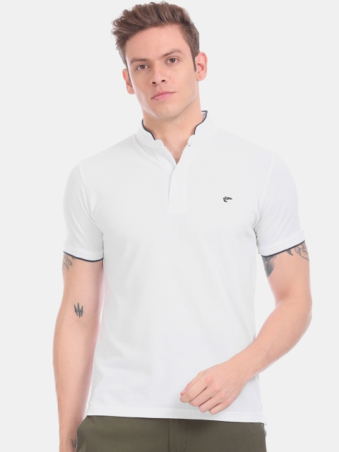 

Ruggers Men White Solid Polo Collar T-shirt