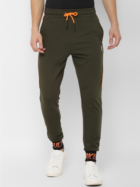 

SKULT by Shahid Kapoor Men Olive Green Solid Straight-Fit Joggers