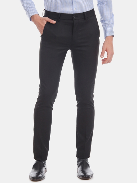 

Excalibur Men Black Slim Fit Solid Formal Trousers