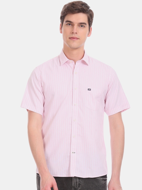 

Arrow Sport Men Pink & White Regular Fit Striped Casual Shirt