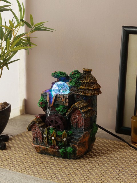

House Of Accessories Brown & Green Water Fountain With Light