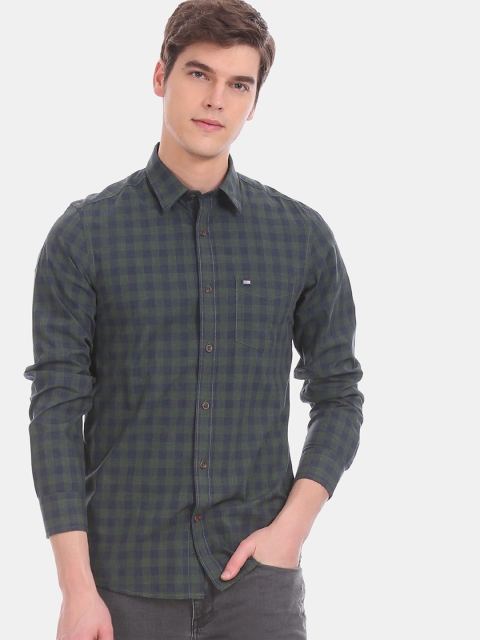 

Arrow Sport Men Green Slim Fit Checked Casual Shirt