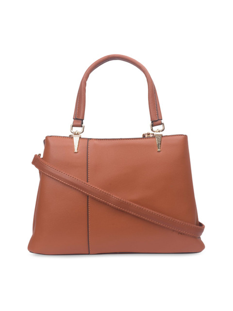 

Bagkok Tan Brown Solid Handheld Bag