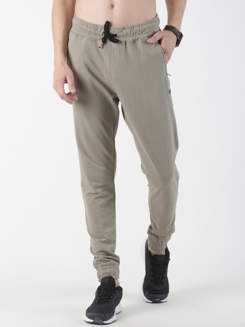 

Blue Saint Men Taupe Grey Solid Straight-Fit Joggers