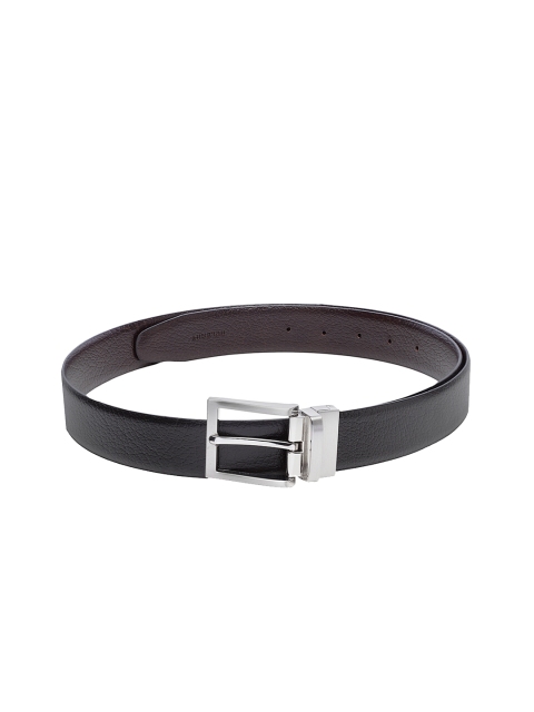 

WELBAWT Men Black & Brown Reversible Textured Leather Belt