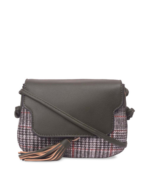 

Bagkok Green & Grey Printed Sling Bag