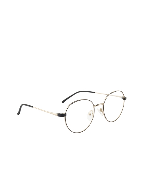 

Ted Smith Unisex Black & Gold-Toned Solid Full Rim Round Frames TSF-DC5031_C3