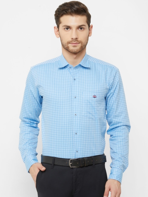 

Donzell Men Blue Comfort Regular Fit Checked Formal Shirt