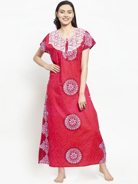 

Secret Wish Red Printed Nightdress