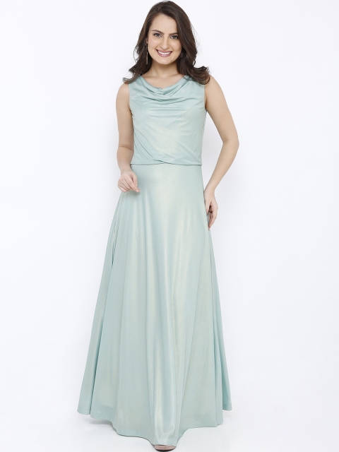 

Soie Women Green Solid Maxi Dress