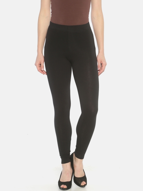 

Mytri Women Black Solid Ankle-Length Straight-Fit Leggings