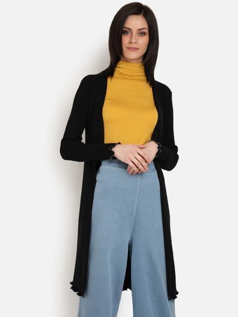 

COVER STORY Women Black Solid Open Front Shrug