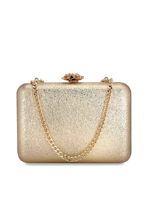 

Vdesi Gold-Toned Solid Box Clutch