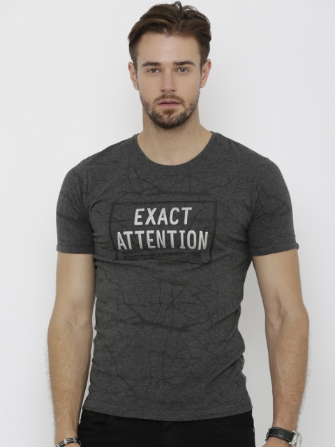 

Rex Straut Jeans Men Grey Printed Round Neck T-shirt