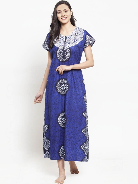 

Secret Wish Blue Printed Nightdress
