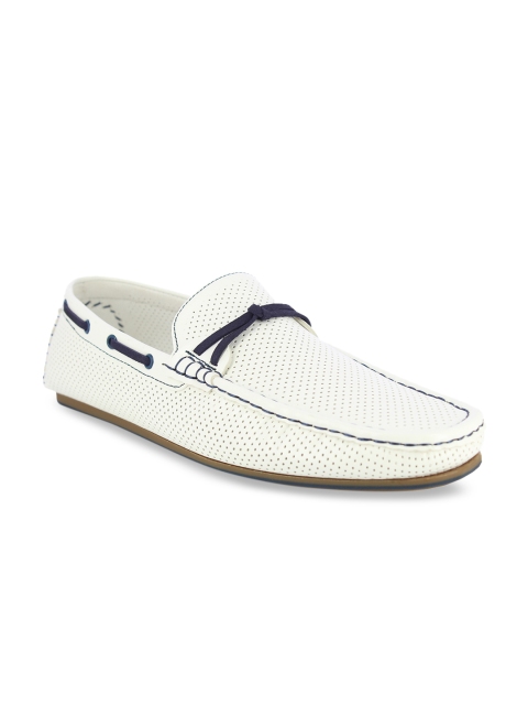 

Alberto Torresi Men White Synthetic Leather Driving Shoes