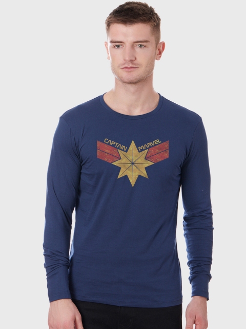 

Free Authority Men Blue Captain Marvel Printed T-shirt