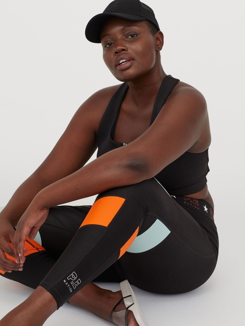 

H&M+ Women Black Sports Tights High Waist