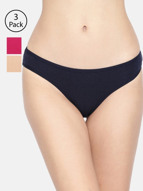 Women Pack Of 3 Solid Organic Cotton Antimicrobial Sustainable Bikini IMPC004