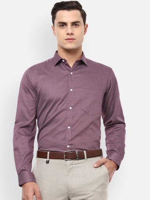 

Van Heusen Men Maroon & White Regular Fit Printed Formal Shirt