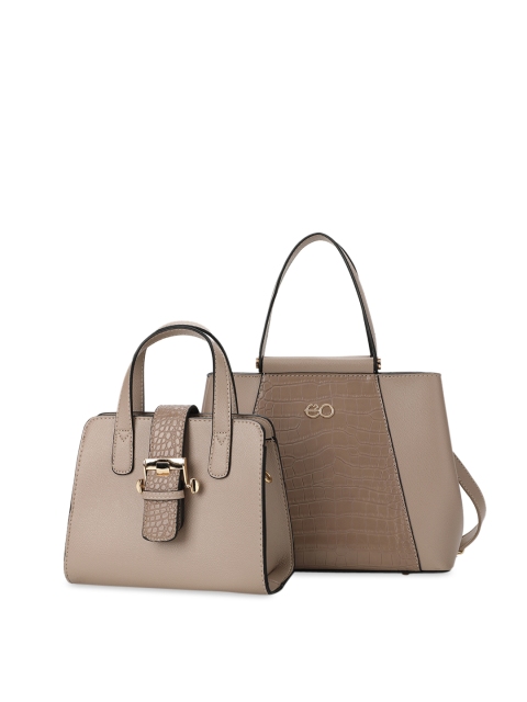 

E2O Set of 2 Beige Textured Handheld Bags
