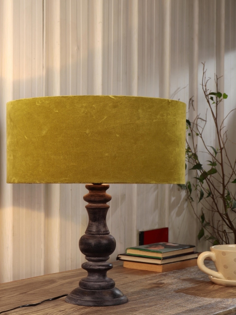 

Grated Ginger Yellow Solid Bedside Table Lamp with Shade