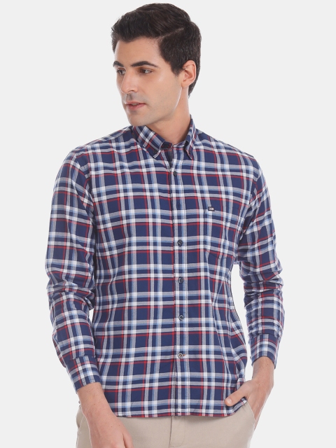 

Arrow Sport Men Blue & White Regular Fit Checked Casual Shirt