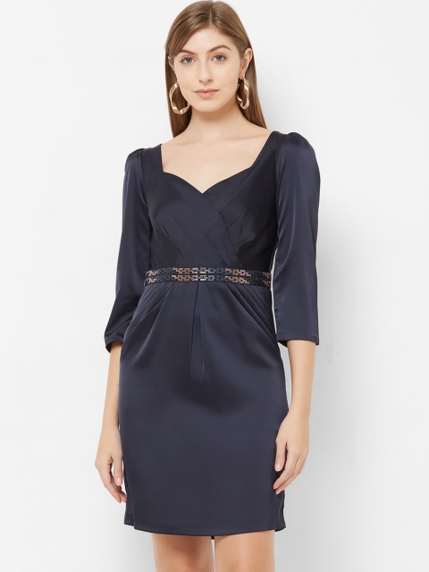 

Soie Women Blue Embellished Sheath Dress