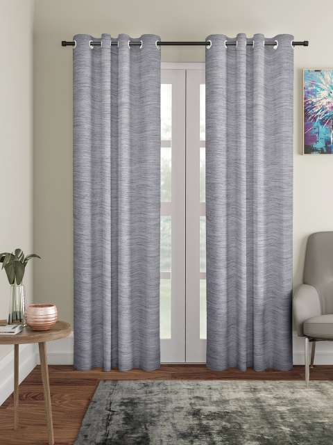 

Cortina Set of 2 Grey Solid Long Door Curtains