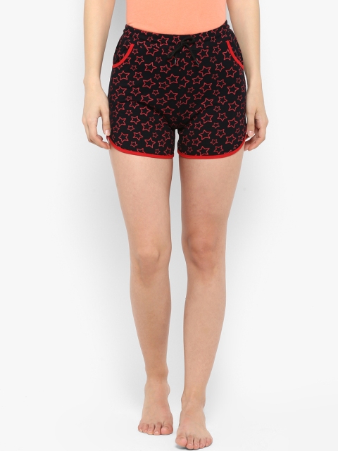 

Curare Women Black Printed Lounge Shorts