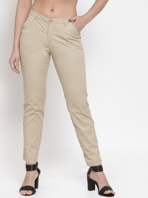 

KLOTTHE Women Beige Slim Fit Mid-Rise Clean Look Stretchable Jeans