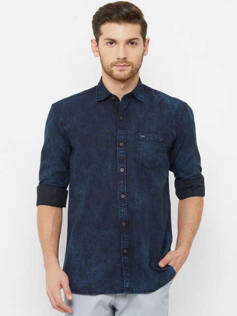 

Donzell Men Blue Comfort Regular Fit Faded Denim Shirt