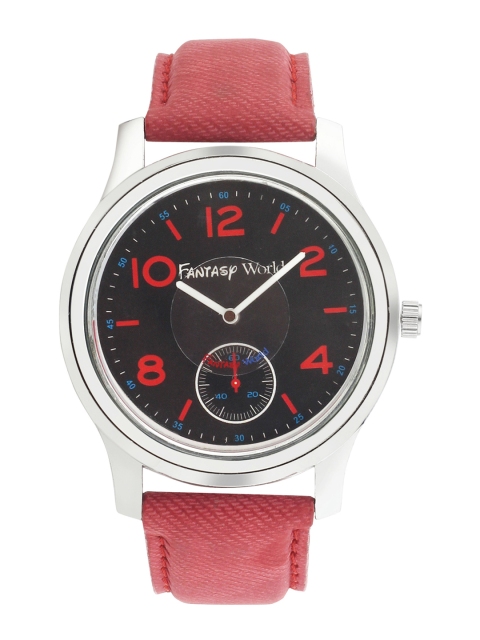 

Fantasy World Boys Black Leather Analogue Watch FW-006-RD24