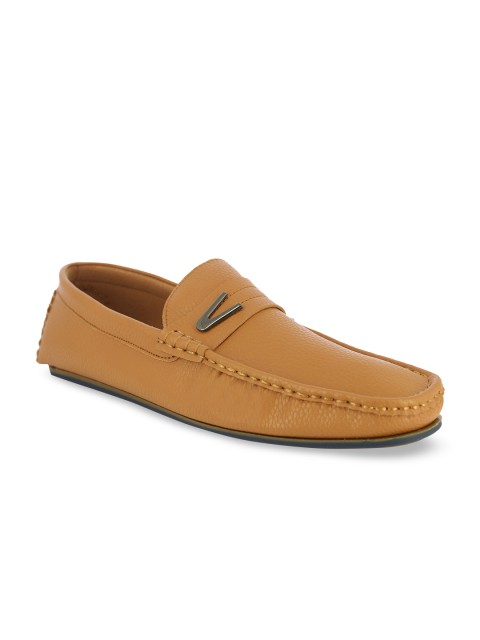 

Alberto Torresi Men Tan Brown Synthetic Leather Penny Loafers