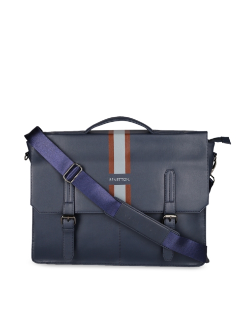 

United Colors of Benetton Unisex Navy Blue Solid Messenger Bag