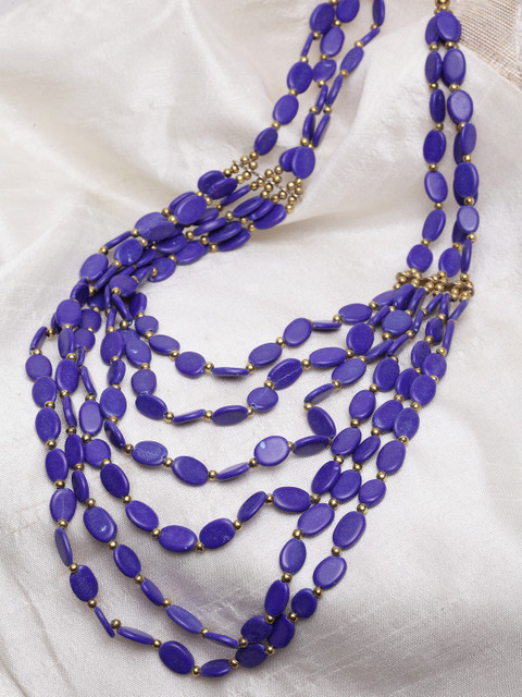

Infuzze Blue Brass-Plated Handcrafted Necklace