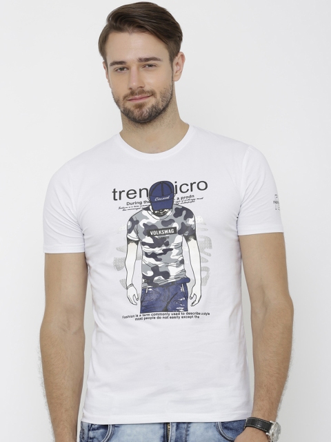 

Rex Straut Jeans Men White Printed Round Neck T-shirt