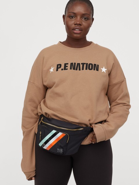 

H&M+ Women Beige Printed Cotton Sweatshirt