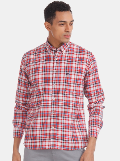 

Arrow Sport Men Red & White Regular Fit Checked Casual Shirt