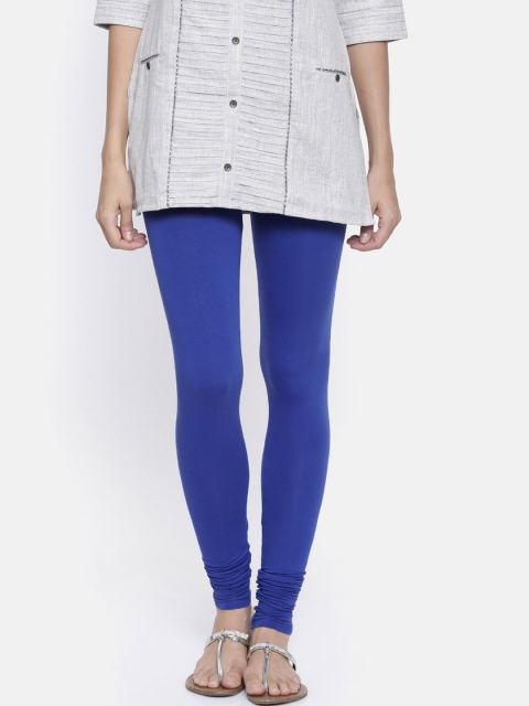 

Bitz Women Blue Solid Churidar-Length Leggings