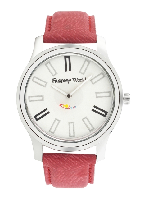 

Fantasy World Boys White Leather Analogue Watch FW-006-RD26