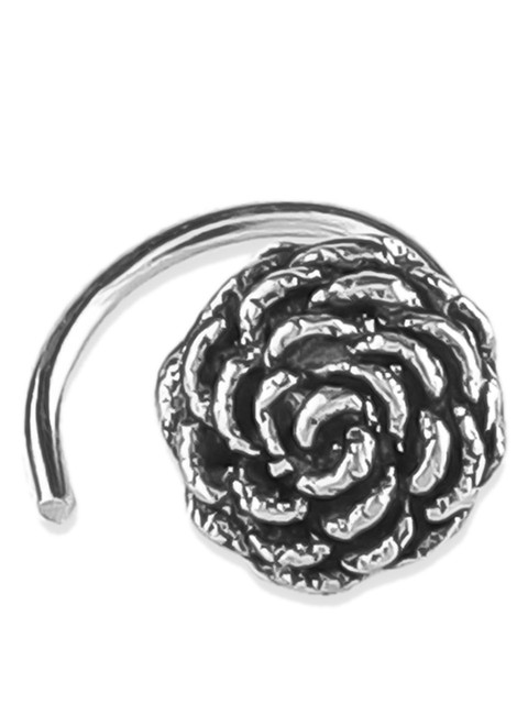 

ZAYN Oxidized 92.5 Sterling Silver-Plated Rose Nosepin