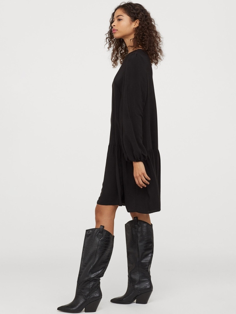

H&M Women Black Solid Crpe Dress