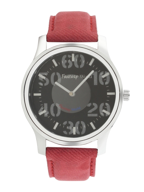 

Fantasy World Boys Black Leather Analogue Watch FW-006-RD22
