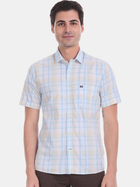 

Arrow Men Blue & Beige Regular Fit Checked Casual Shirt