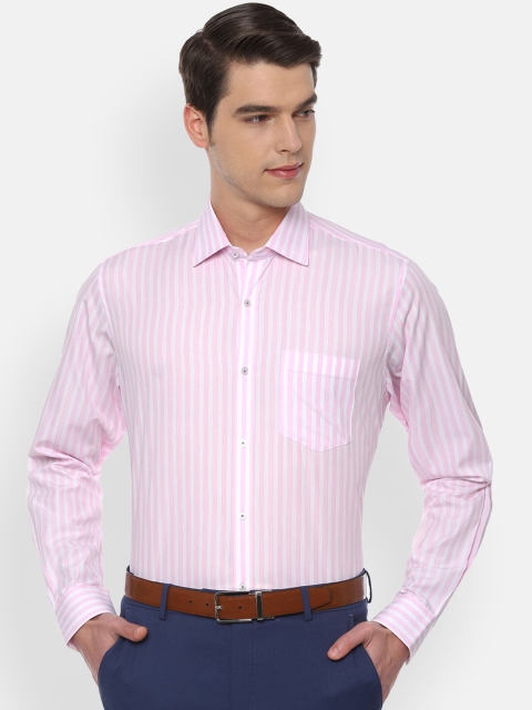 

Van Heusen Men Pink & White Regular Fit Striped Formal Shirt