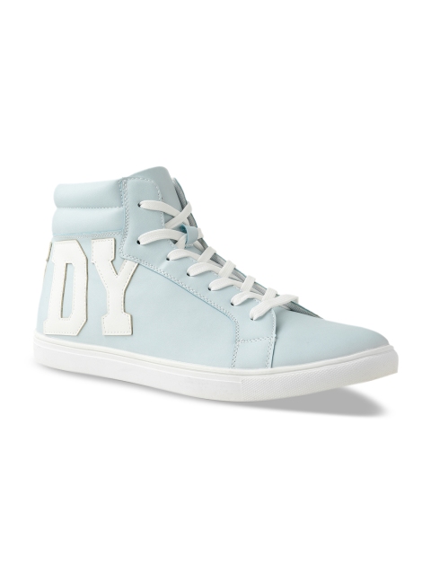 

Rowdy Men Blue Solid Synthetic High-Top Sneakers